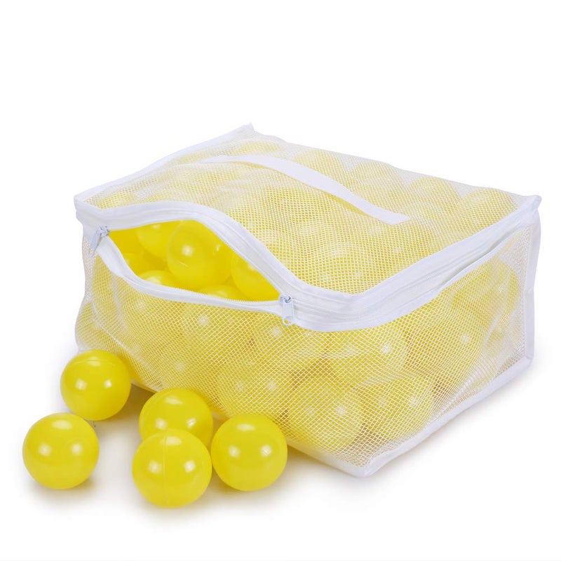 PlayMaty Play Ball Pool Pit Balls - 2.36inches Phthalate&BPA Free Plastic Ocean Transparent Balls for Kids Toddlers and Babys for Playhouse Play Tent Playpen Pool Party Decoration Pack of 70 (Yellow) - Image 5